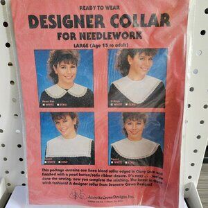 Vintage Designer Jeanette Crews Collars For Needlework Set of 8